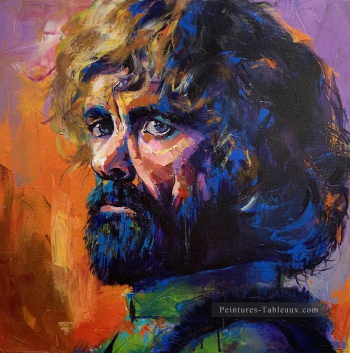 Portrait de Tyrion Lannister en marron Le Trône de fer Peintures à l'huile